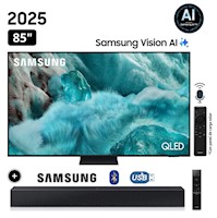 Televisor Samsung QLED 85 Visión AI Smart TV QN85Q7F5AGXPE 2025 + Soundbar HW C400